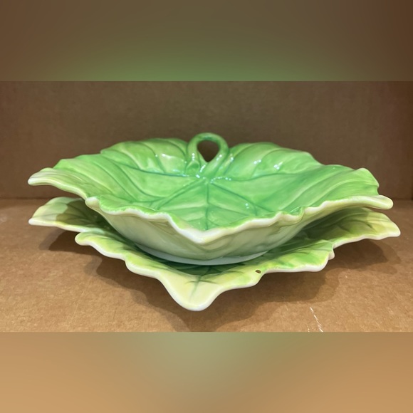 Set of 4 Fitz and Floyd leaf dishes - 3 bowls and a plate - Picture 6 of 9